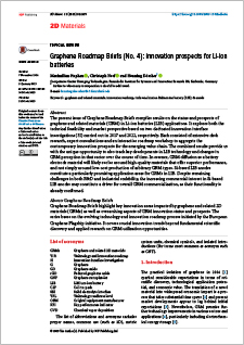 Graphene Roadmap Briefs (No. 4): innovation prospects for Li-ion batteries